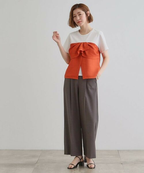 grove / グローブ カットソー | 【大人のリゾートスタイル/SETUP】麻調ビスチェドッキングT | 詳細14