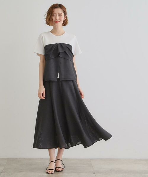 grove / グローブ カットソー | 【大人のリゾートスタイル/SETUP】麻調ビスチェドッキングT | 詳細4