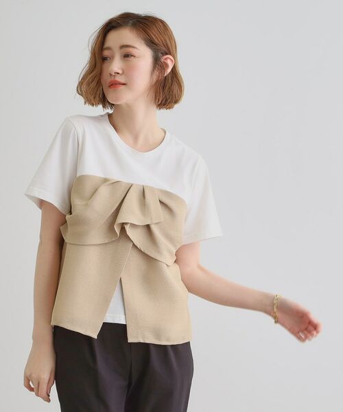 grove / グローブ カットソー | 【大人のリゾートスタイル/SETUP】麻調ビスチェドッキングT | 詳細6