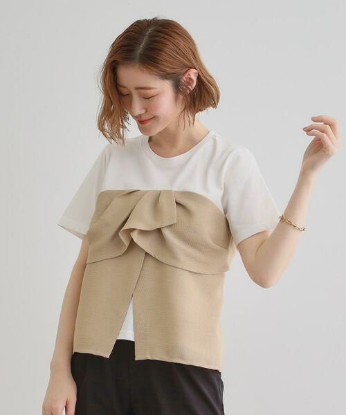 grove / グローブ カットソー | 【大人のリゾートスタイル/SETUP】麻調ビスチェドッキングT | 詳細7