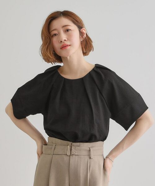 grove / グローブ カットソー | 楽してきまる ランタンスリーブプルオーバー(ブラック(019))