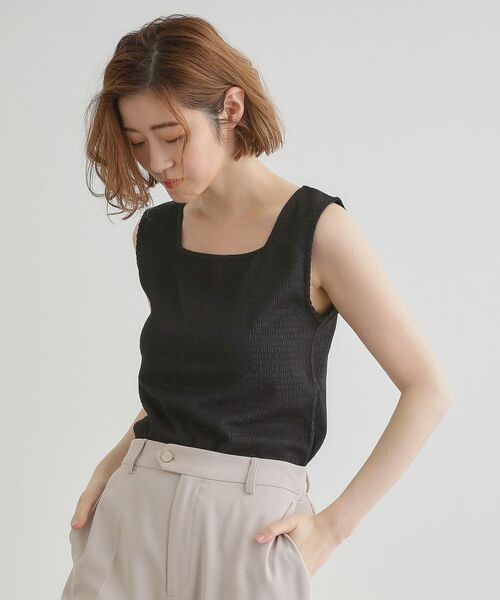 grove / グローブ キャミソール・チューブトップ | ジャカードスクエアネックタンク | 詳細1
