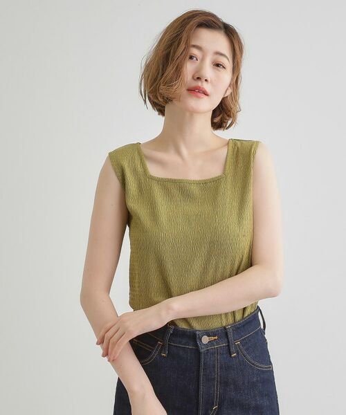 grove / グローブ キャミソール・チューブトップ | ジャカードスクエアネックタンク | 詳細6