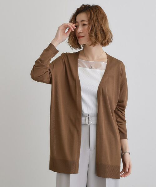 grove / グローブ カーディガン・ボレロ | 【接触冷感/UVカットetc】夏に嬉しい機能付き！ベーシックロングカーディガン | 詳細14