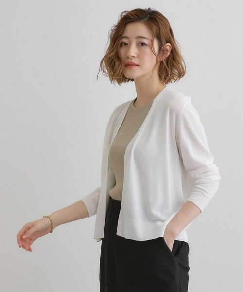 grove / グローブ カーディガン・ボレロ | 【接触冷感/UVカットetc】夏に嬉しい機能付き！ベーシックショートカーディガン | 詳細1