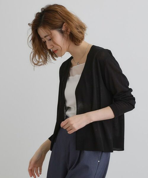grove / グローブ カーディガン・ボレロ | 【接触冷感/UVカットetc】夏に嬉しい機能付き！ベーシックショートカーディガン | 詳細10