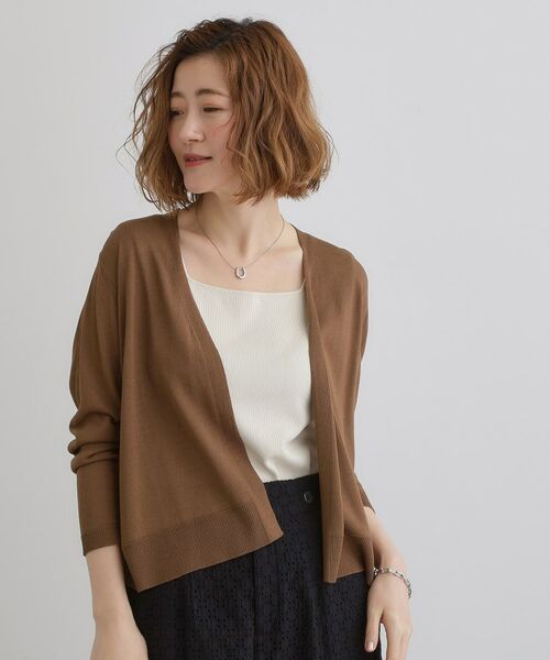 grove / グローブ カーディガン・ボレロ | 【接触冷感/UVカットetc】夏に嬉しい機能付き！ベーシックショートカーディガン | 詳細14
