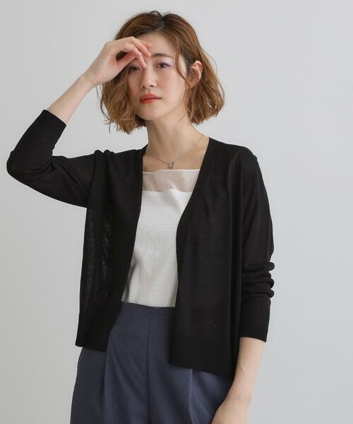 grove / グローブ カーディガン・ボレロ | 【接触冷感/UVカットetc】夏に嬉しい機能付き！ベーシックショートカーディガン | 詳細9