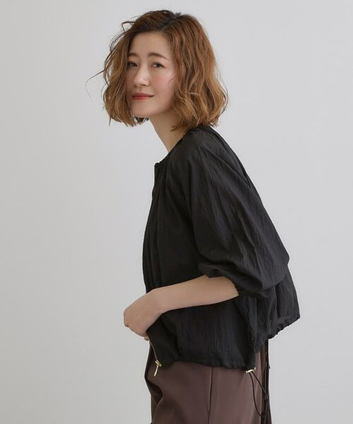 grove / グローブ レザーブルゾン・ジャケット | 【洗える】シアーナイロンギャザーブルゾン | 詳細1