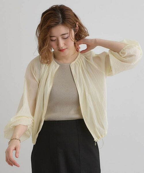 grove / グローブ レザーブルゾン・ジャケット | 【洗える】シアーナイロンギャザーブルゾン | 詳細10