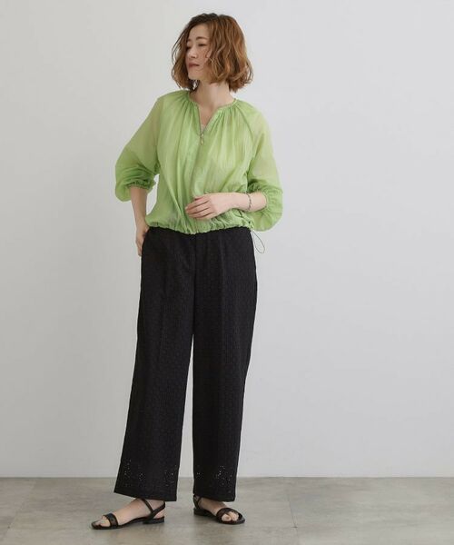 grove / グローブ レザーブルゾン・ジャケット | 【洗える】シアーナイロンギャザーブルゾン | 詳細7