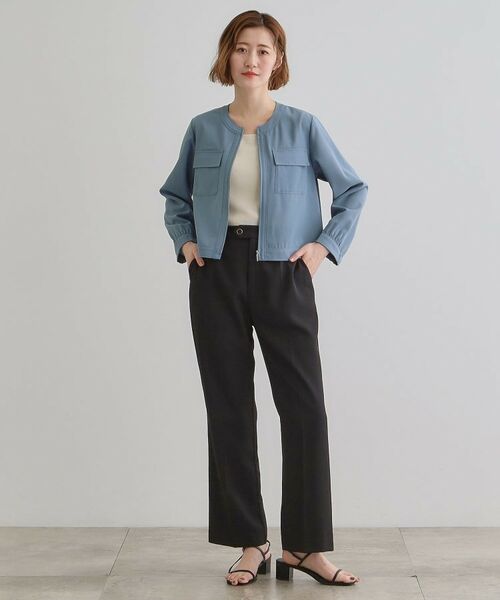 grove / グローブ レザーブルゾン・ジャケット | 麻調ノーカラーシアーブルゾン | 詳細11