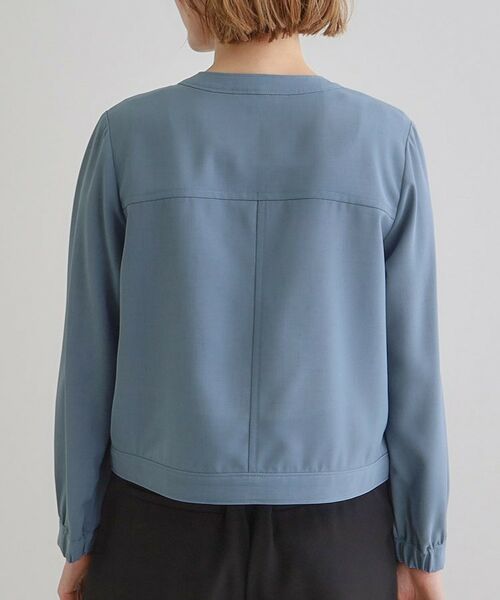 grove / グローブ レザーブルゾン・ジャケット | 麻調ノーカラーシアーブルゾン | 詳細15