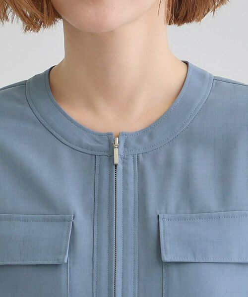 grove / グローブ レザーブルゾン・ジャケット | 麻調ノーカラーシアーブルゾン | 詳細16