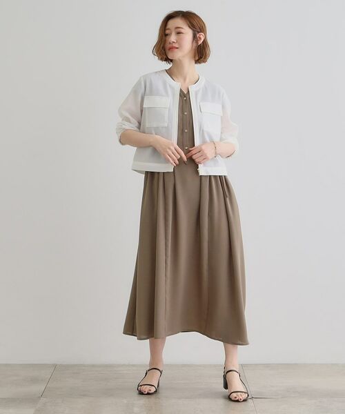 grove / グローブ レザーブルゾン・ジャケット | 麻調ノーカラーシアーブルゾン | 詳細3