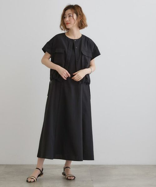 grove / グローブ ロング・マキシ丈ワンピース | 【品よく着こなす、大人のワークスタイル】ワークジャケット×ワンピースセット | 詳細3