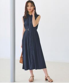 grove / グローブ ロング・マキシ丈ワンピース | 贅沢プリーツが華やかなシャンブレープリーツワンピース