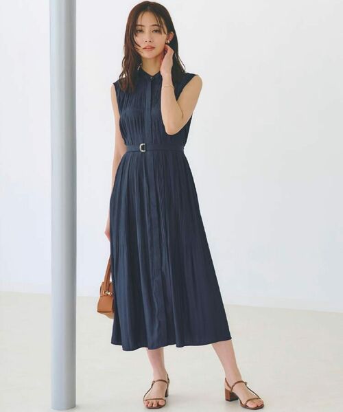 grove/グローブ シャンブレープリーツワンピース ネイビー(094) 02(M) grove/グローブ シャンブレープリーツワンピース ネイビー(094) 02(M)