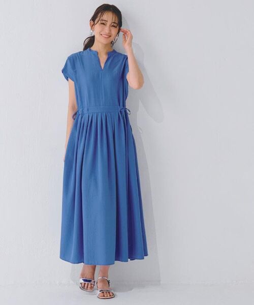 【定価17,500円】CLOVE　シャカシャカワンピース　撥水　ヤマダヤ　M キュプラコットンシワ加工ボタニカルサラサプリント半袖