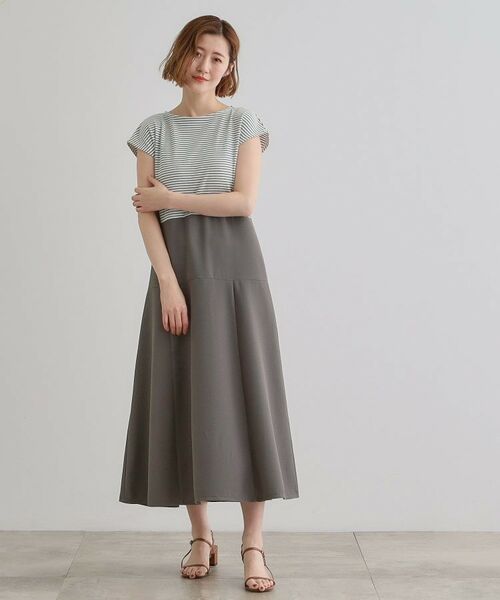 grove / グローブ ロング・マキシ丈ワンピース | 美シルエットなドッキングフレア切替ワンピース | 詳細11