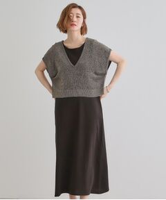 grove / グローブ ロング・マキシ丈ワンピース | ラメベスト×ニットワンピースSET