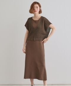 grove / グローブ ロング・マキシ丈ワンピース | ラメベスト×ニットワンピースSET