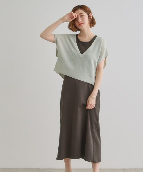 grove / グローブ ロング・マキシ丈ワンピース | ラメベスト×ニットワンピースSET | 詳細15