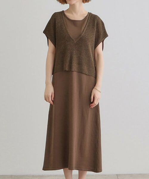 grove / グローブ ロング・マキシ丈ワンピース | ラメベスト×ニットワンピースSET | 詳細22