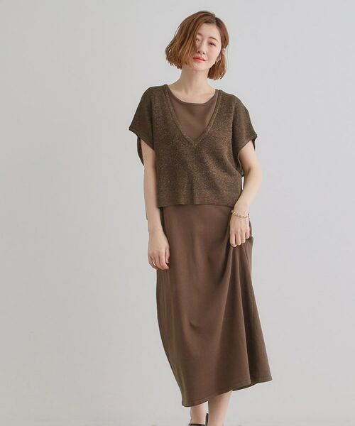 grove / グローブ ロング・マキシ丈ワンピース | ラメベスト×ニットワンピースSET | 詳細9