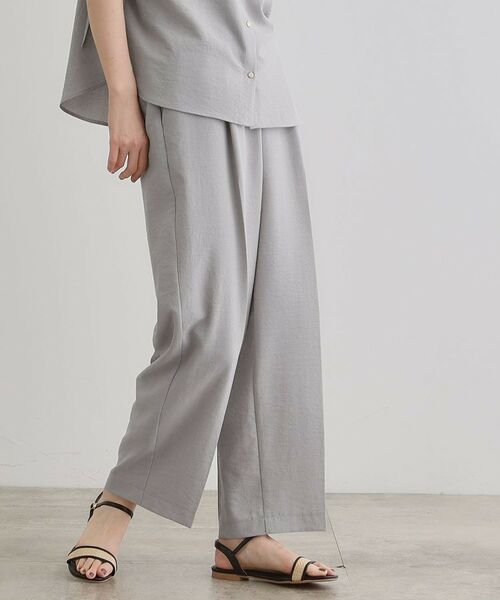 grove / グローブ パンツ | 【洗える・シワになりにくい】麻調センタープレスワイドパンツ | 詳細1
