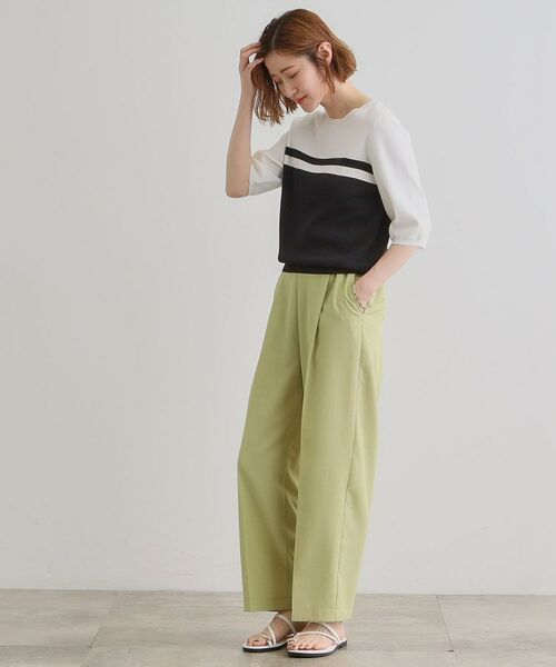 grove / グローブ パンツ | 【洗える・シワになりにくい】麻調センタープレスワイドパンツ | 詳細12