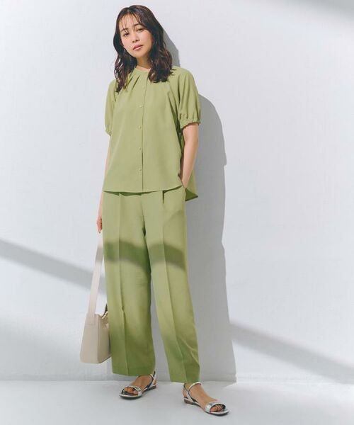 grove / グローブ パンツ | 【洗える・シワになりにくい】麻調センタープレスワイドパンツ | 詳細13