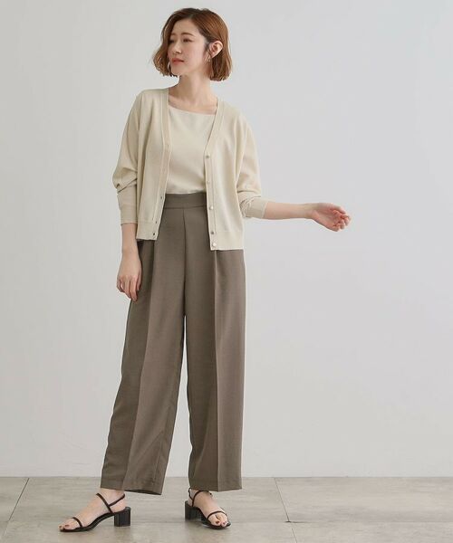 grove / グローブ パンツ | 【洗える・シワになりにくい】麻調センタープレスワイドパンツ | 詳細17