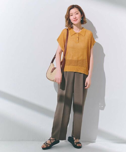 grove / グローブ パンツ | 【洗える・シワになりにくい】麻調センタープレスワイドパンツ | 詳細18