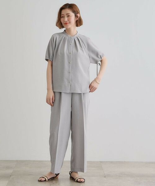 grove / グローブ パンツ | 【洗える・シワになりにくい】麻調センタープレスワイドパンツ | 詳細2