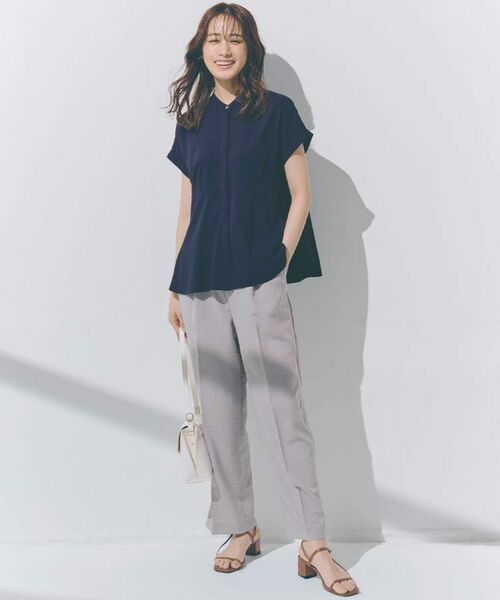 grove / グローブ パンツ | 【洗える・シワになりにくい】麻調センタープレスワイドパンツ | 詳細4