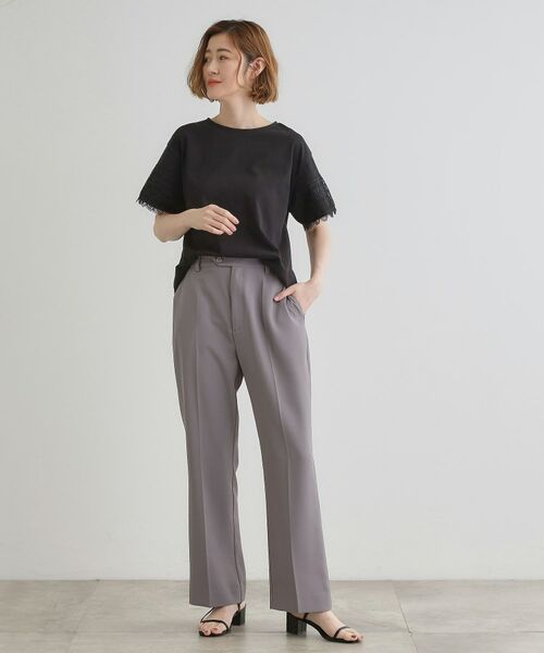 grove / グローブ パンツ | ひんやり、すらり。夏の美シルエット ドレープストレートパンツ | 詳細2