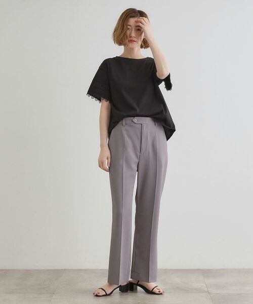 grove / グローブ パンツ | ひんやり、すらり。夏の美シルエット ドレープストレートパンツ | 詳細3