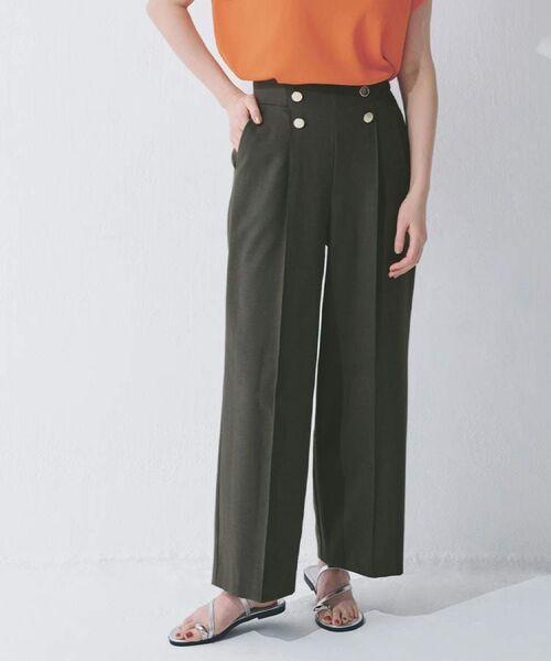 grove / グローブ パンツ | さらっと快適 ピンタックマリンパンツ(チャコールグレー(014))