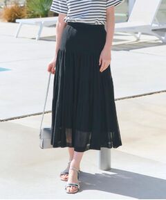 grove / グローブ ロング・マキシ丈スカート | 夏の華やぎティアードニットシアースカート