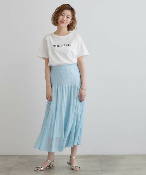 grove / グローブ ロング・マキシ丈スカート | 夏の華やぎティアードニットシアースカート | 詳細12