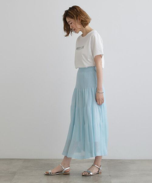 grove / グローブ ロング・マキシ丈スカート | 夏の華やぎティアードニットシアースカート | 詳細13