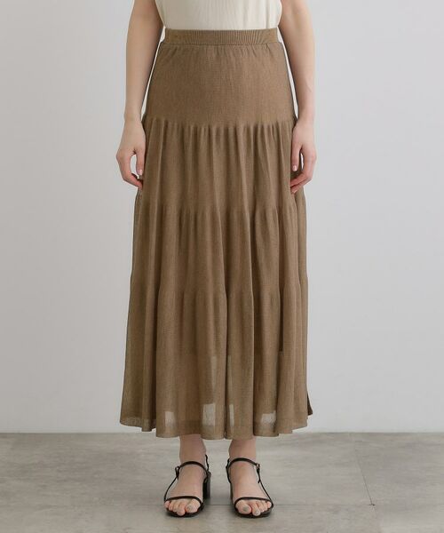 grove / グローブ ロング・マキシ丈スカート | 夏の華やぎティアードニットシアースカート | 詳細15