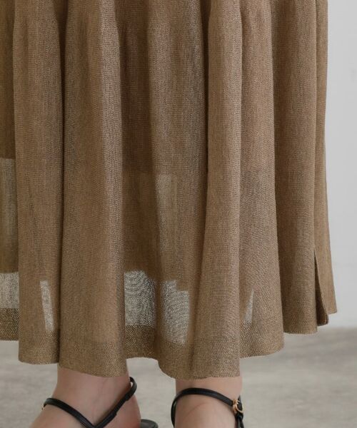 セール】 夏の華やぎティアードニットシアースカート （ロング