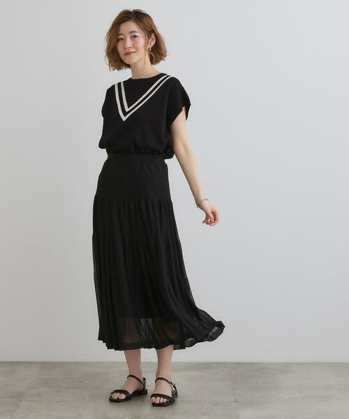 grove / グローブ ロング・マキシ丈スカート | 夏の華やぎティアードニットシアースカート | 詳細3