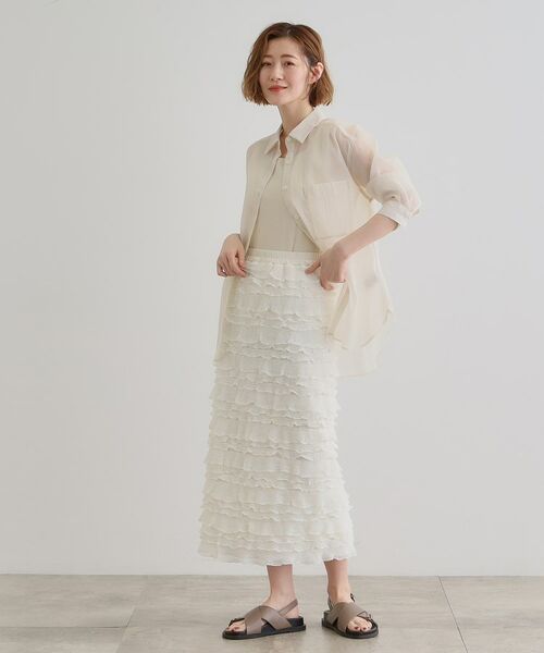 grove / グローブ ロング・マキシ丈スカート | フリルナロースカート | 詳細5