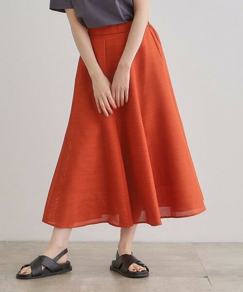 grove / グローブ ロング・マキシ丈スカート | 【大人のリゾートスタイル/SETUP】麻調フレアスカート | 詳細10