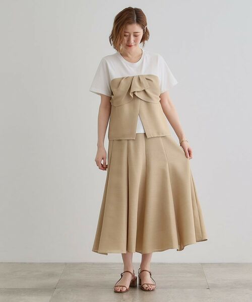 grove / グローブ ロング・マキシ丈スカート | 【大人のリゾートスタイル/SETUP】麻調フレアスカート | 詳細6