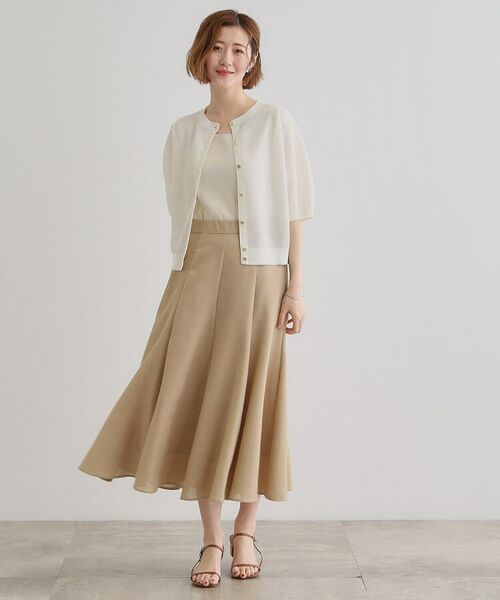 grove / グローブ ロング・マキシ丈スカート | 【大人のリゾートスタイル/SETUP】麻調フレアスカート | 詳細7