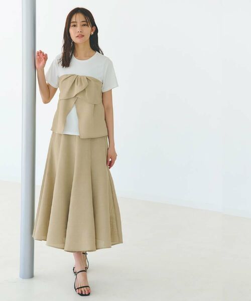grove / グローブ ロング・マキシ丈スカート | 【大人のリゾートスタイル/SETUP】麻調フレアスカート | 詳細8